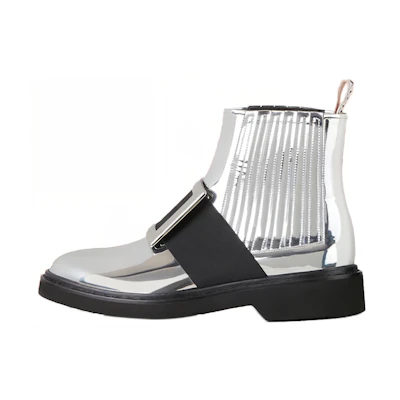 (W) Roger Vivier Viv' Rangers Chelsea Boot 'Silver'