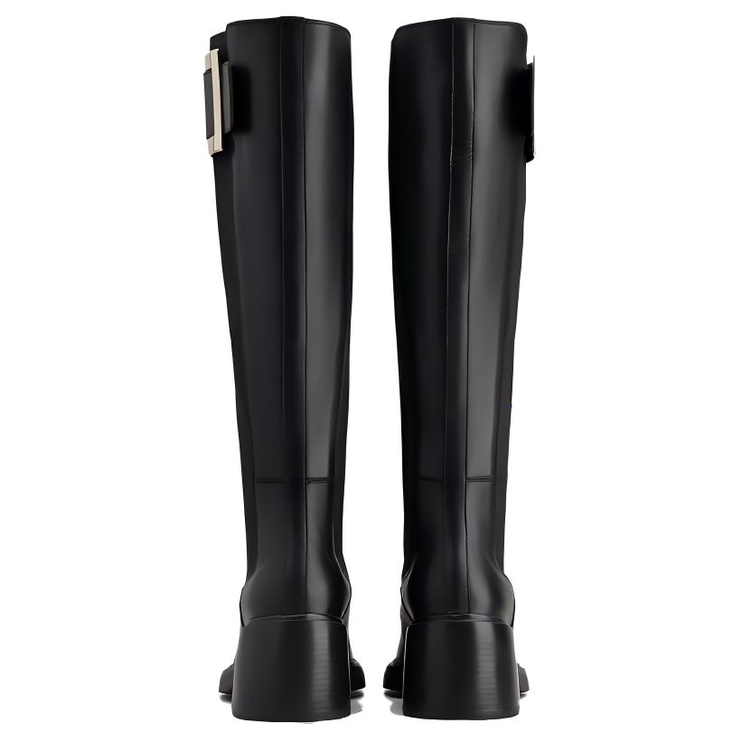 Shop (W) Roger Vivier Viv'' Rangers Leren Hoge Chelsea Boots met Ronde Neus ''Zwart'' RVW59835920SOAB999