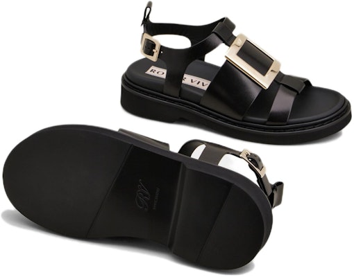 (W) Sandal Kulit Roger Vivier Viv‘ Rangers 'Black Metal Buckle' RVW64031520BSSB999 Shop (W) Sandal Kulit Roger Vivier Viv‘ Rangers 'Black Metal Buckle' RVW64031520BSSB999