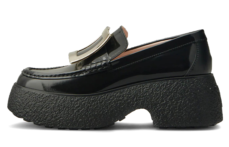 (Women) Roger Vivier Viv' Rangers Loafer 'Black Metal Buckle' RVW64232090MRKB999