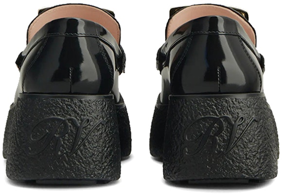 Roger Vivier Viv' Rangers 金屬扣厚底樂福鞋 女款 黑色 Shop Roger Vivier Viv' Rangers 金屬扣厚底樂福鞋 女款 黑色