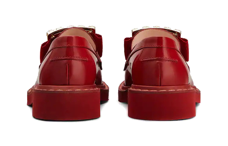 (W) Roger Vivier Viv' Rangers Strass 'Red Buckle Leather Loafers' 圖 4