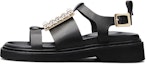 Buy (W) Roger Vivier Viv' Rangers Strass Buckle Sandal Kulit 'Hitam' RVW64031470D90B999