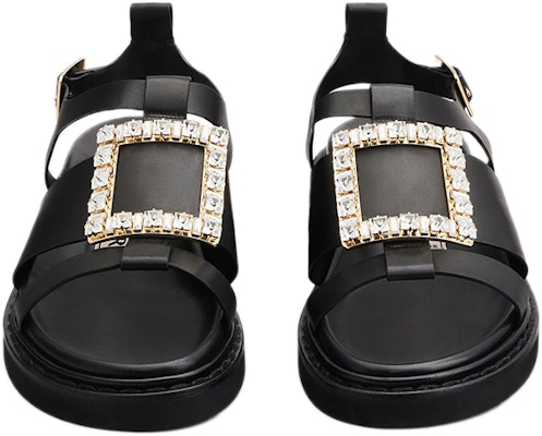 (Women) Roger Vivier Viv' Rangers Strass Buckle Leather Sandals 'Black' RVW64031470D90B999 Lookbook (Women) Roger Vivier Viv' Rangers Strass Buckle Leather Sandals 'Black' RVW64031470D90B999
