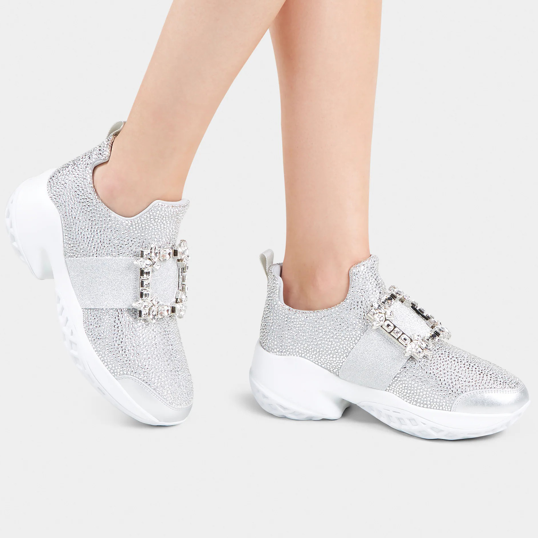 (W) Roger Vivier Viv' Run 'Bling Strass Buckle Silver' 圖 6