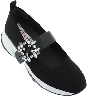 (W) Roger Vivier Viv'' Run Babies Hitam Putih dengan Kristal Gesper RVW50637520T81B999 Order (W) Roger Vivier Viv'' Run Babies Hitam Putih dengan Kristal Gesper RVW50637520T81B999