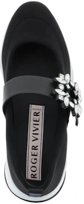 (W) Roger Vivier Viv'' Run Babies Hitam Putih dengan Kristal Gesper RVW50637520T81B999 Shop (W) Roger Vivier Viv'' Run Babies Hitam Putih dengan Kristal Gesper RVW50637520T81B999