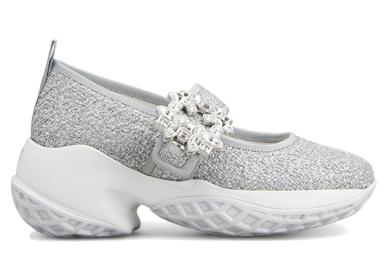(Women) Roger Vivier Viv' Run Babies Silver Crystal Buckle RVW506380205PHB200