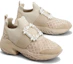 Order (W) Roger Vivier Viv'' Run Kain Beige dengan Gesper Kristal RVW50624180T6E1U53