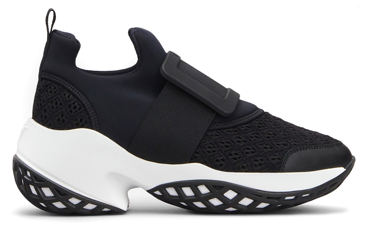 (Women) Roger Vivier Viv' Run Fabric Black White RVW50624160KOTB999