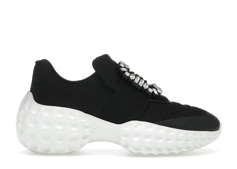 (Women) Roger Vivier Viv' Run Light Black White Crystal Buckle RVW63731340QPS9999