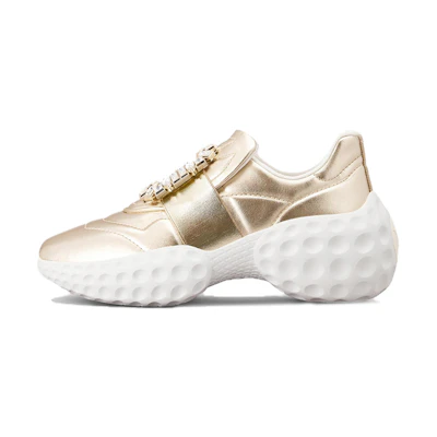 (W) Roger Vivier Viv' Run Light Strass 'Gold Crystal Buckle'