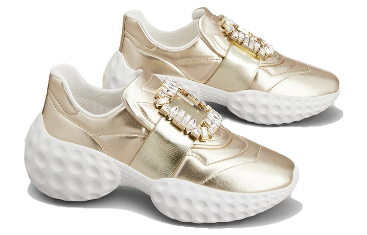Order (W) Roger Vivier Viv'' Run Licht Strass ''Gouden Kristallen Gesp'' RVW63731344R9KG005