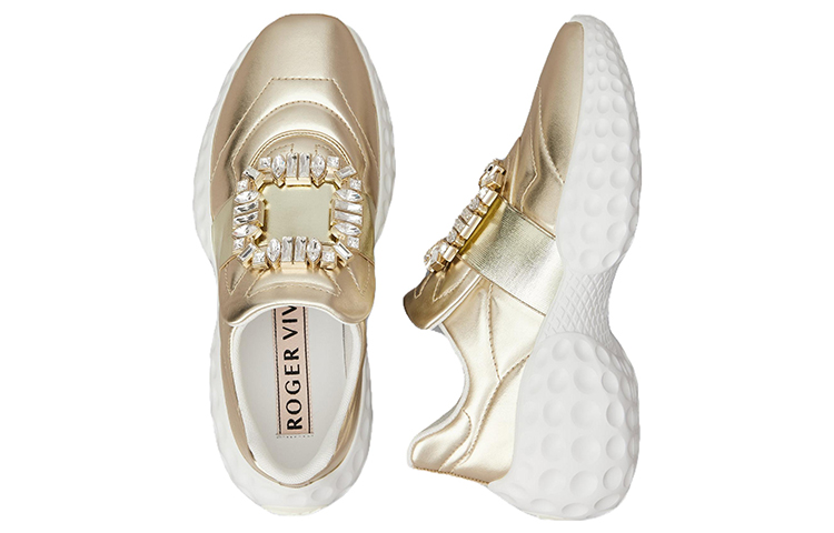 Lookbook (W) Roger Vivier Viv'' Run Licht Strass ''Gouden Kristallen Gesp'' RVW63731344R9KG005