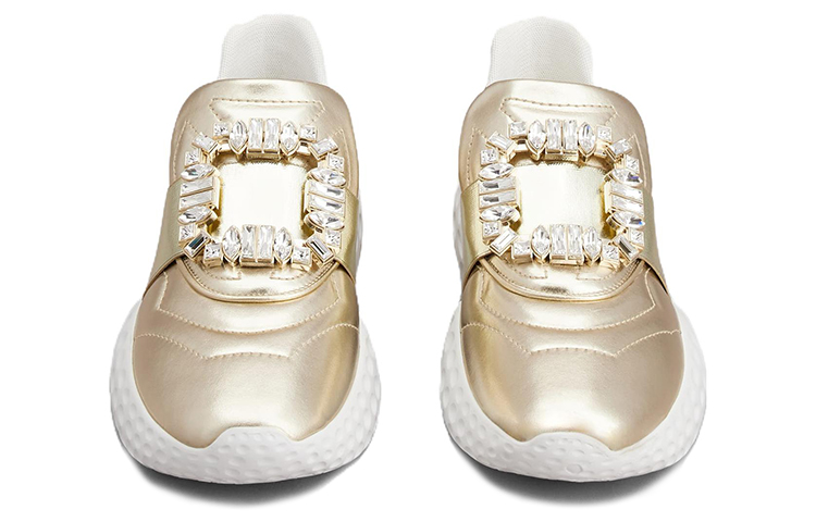 Shop (W) Roger Vivier Viv'' Run Licht Strass ''Gouden Kristallen Gesp'' RVW63731344R9KG005