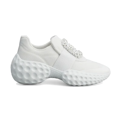 (W) Roger Vivier Viv' Run Light White Crystal Buckle