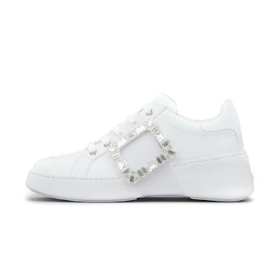 (W) Roger Vivier Viv' Skate Strass 'Crystal Buckle White'