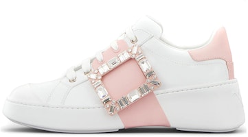 (Women) Roger Vivier Viv' Skate Strass 'White Pink' RVW54229110LXQ0330 (Women) Roger Vivier Viv' Skate Strass 'White Pink' RVW54229110LXQ0330