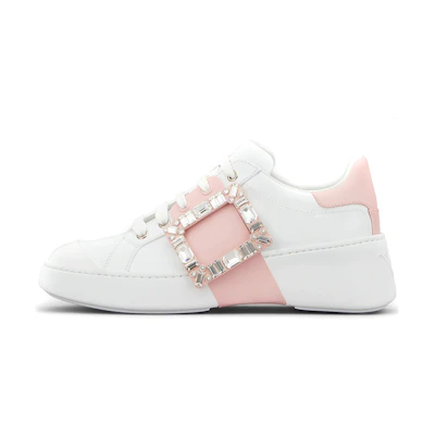 (W) Roger Vivier Viv' Skate Strass 'White Pink'