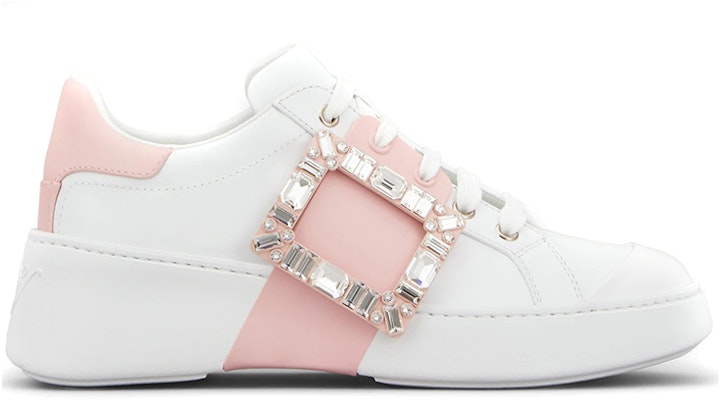 (Women) Roger Vivier Viv' Skate Strass 'White Pink' RVW54229110LXQ0330 Order (Women) Roger Vivier Viv' Skate Strass 'White Pink' RVW54229110LXQ0330