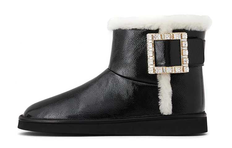 (Women) Roger Vivier Viv' Snow 'Strass Buckle Black' RVW60529790OZP08CE