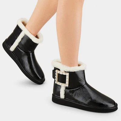 (Women) Roger Vivier Viv' Snow 'Strass Buckle Black' RVW60529790OZP08CE Details for (Women) Roger Vivier Viv' Snow 'Strass Buckle Black' RVW60529790OZP08CE