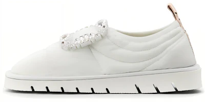 (Women) Roger Vivier Viv' Winter Puffy 'White Diamond Buckle' RVW64432020MJ4B001 (Women) Roger Vivier Viv' Winter Puffy 'White Diamond Buckle' RVW64432020MJ4B001