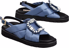Order (W) Sandali Invernali Puffy Roger Vivier Viv'' ''Blu Satin con Fibbia di Cristalli'' RVW65432410JSZ1O78