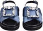 Lookbook (W) Sandales Hiver Roger Vivier Viv'' Bleu Satin Boucle Cristal RVW65432410JSZ1O78