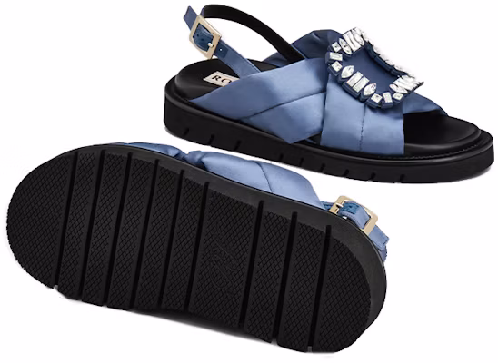 (W) Sandales Hiver Roger Vivier Viv'' Bleu Satin Boucle Cristal RVW65432410JSZ1O78 Shop (W) Sandales Hiver Roger Vivier Viv'' Bleu Satin Boucle Cristal RVW65432410JSZ1O78