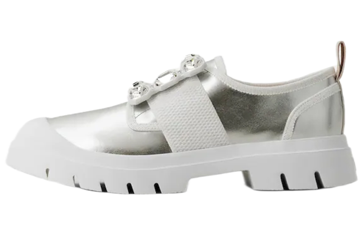 (W) Roger Vivier Walky 'Silver Crystal Buckle'