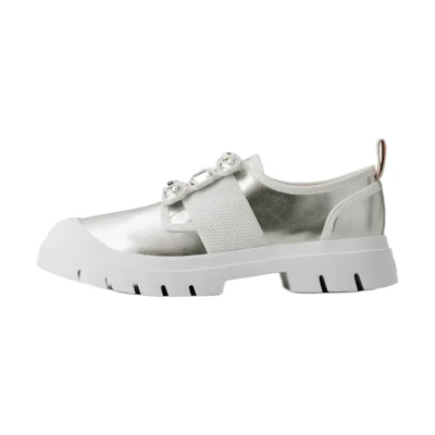 (W) Roger Vivier Walky 'Silver Crystal Buckle'