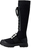 (Women) Roger Vivier Walky Viv 'Black Crystal Buckle High-Top' RVW62833670ERIB999 (Women) Roger Vivier Walky Viv 'Black Crystal Buckle High-Top' RVW62833670ERIB999