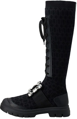 (Women) Roger Vivier Walky Viv 'Black Crystal Buckle High-Top' RVW62833670ERIB999 Buy (Women) Roger Vivier Walky Viv 'Black Crystal Buckle High-Top' RVW62833670ERIB999