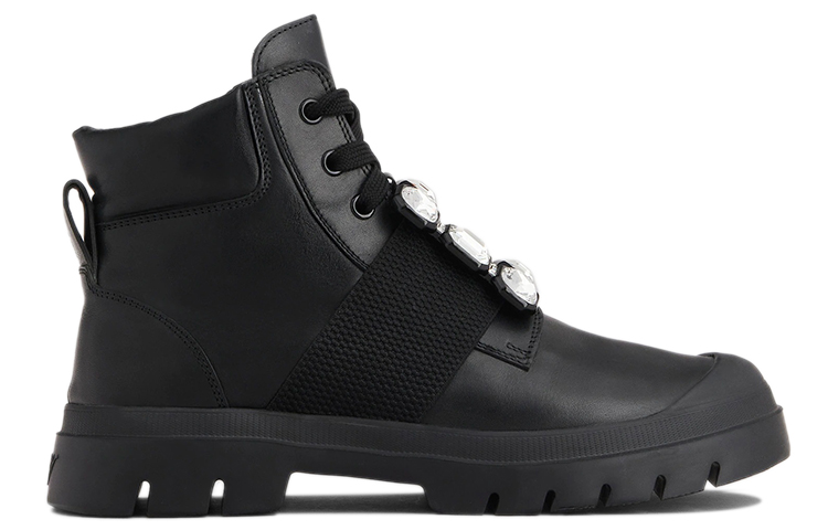 Order (W) Botas Cortas Negras Roger Vivier Walky Viv con Hebilla de Cristal RVW62831170QK7B999
