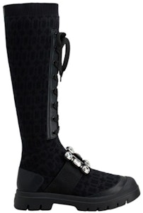 (W) 罗杰·维维亚 Walky Viv 黑色水晶扣高帮鞋 RVW62833670ERIB999 Order (W) 罗杰·维维亚 Walky Viv 黑色水晶扣高帮鞋 RVW62833670ERIB999