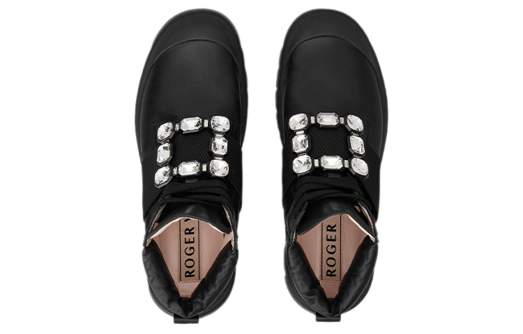 Shop (W) Botas Cortas Negras Roger Vivier Walky Viv con Hebilla de Cristal RVW62831170QK7B999