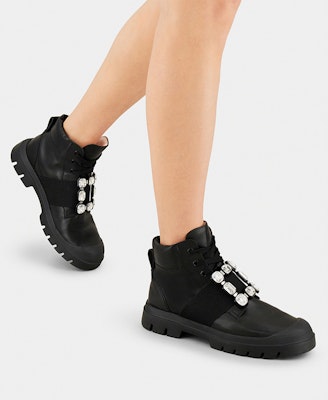 (Women) Roger Vivier Walky Viv 'Black Crystal Buckle Ankle Boot' RVW62831170QK7B999 Details for (Women) Roger Vivier Walky Viv 'Black Crystal Buckle Ankle Boot' RVW62831170QK7B999