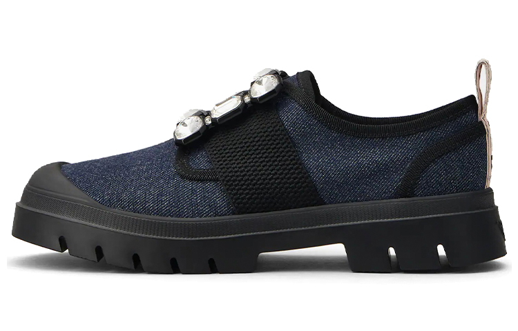 (W) Roger Vivier Walky Viv 'Strass Buckle Denim Blue'