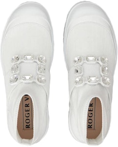 (W) Roger Vivier Walky Viv 'Booties Slip-On Kenyamanan Putih dengan Toe Bulat' RVW62833950ERIB001 Shop (W) Roger Vivier Walky Viv 'Booties Slip-On Kenyamanan Putih dengan Toe Bulat' RVW62833950ERIB001