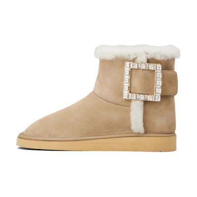 (W) Roger Vivier Winter Viv 'Brown Buckle Suede'