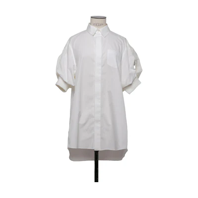 (Women) Sacai Colorblock Short-Sleeve Loose Dress Off-White. 24-07097-151