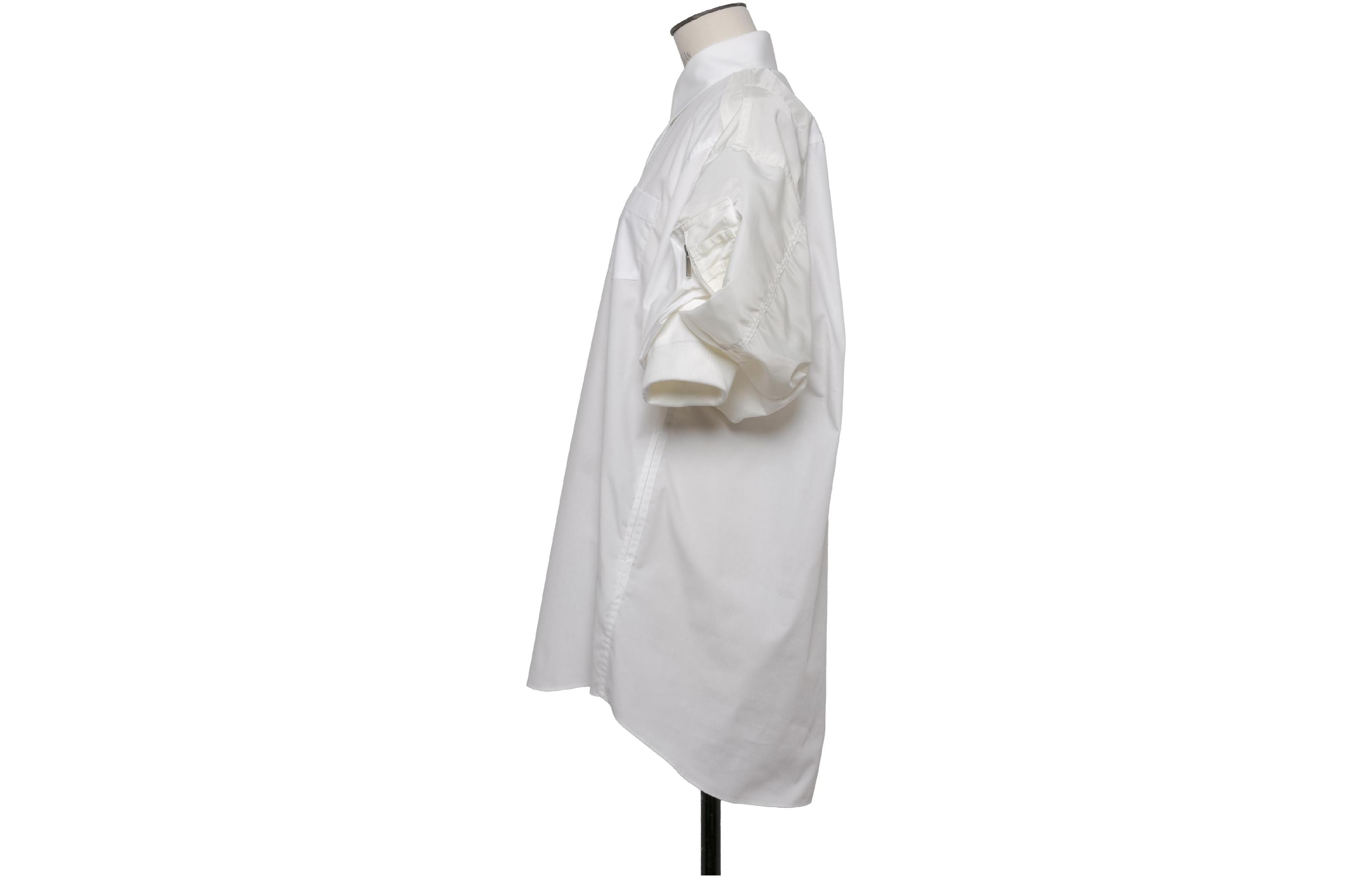 Shop (W) サカイ カラーブロック 半袖ルーズドレス オフホワイト 24-07097-151