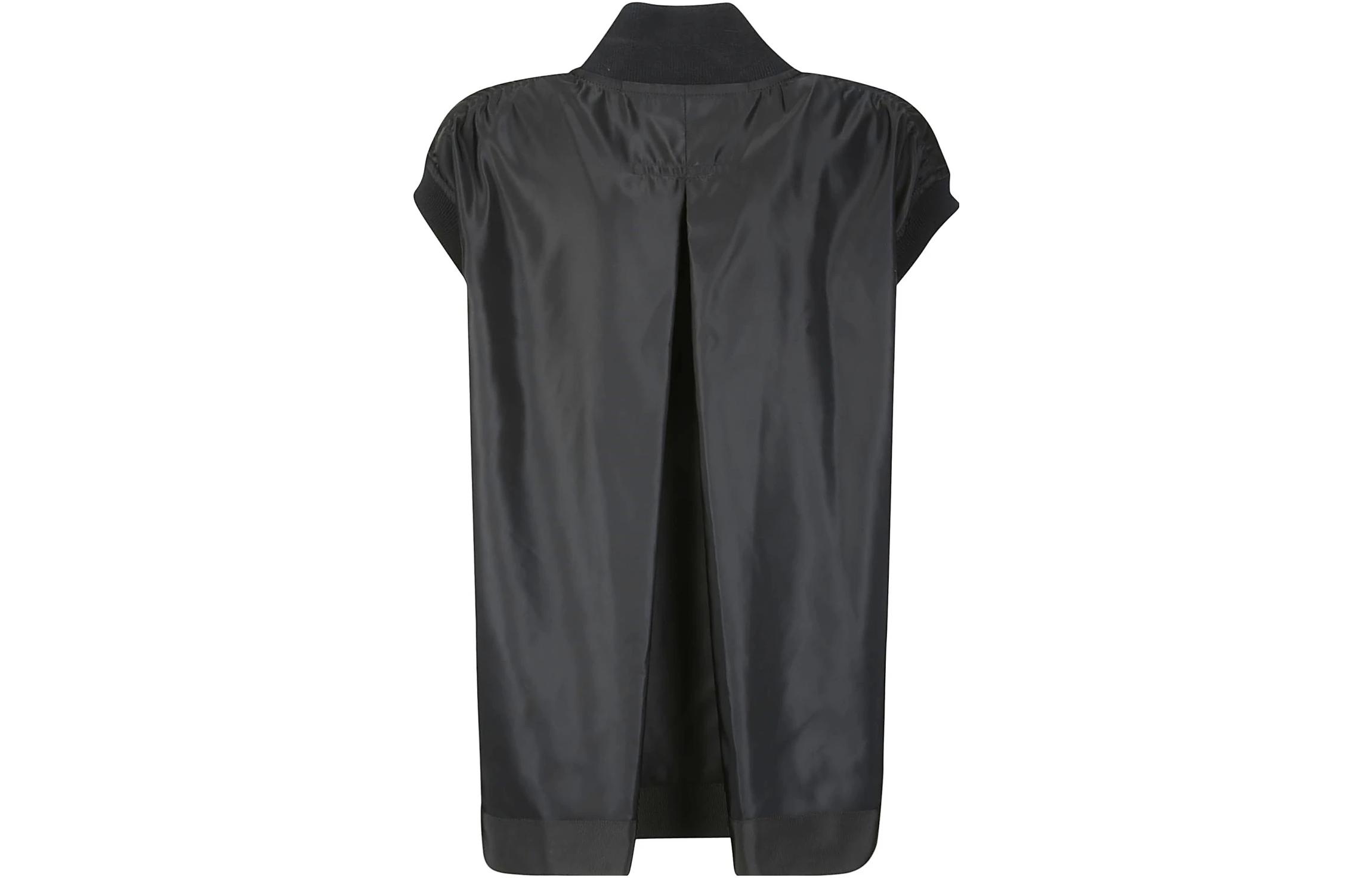 Lookbook (W) サカイ ソリッド ジップアップ スタンドカラー ノースリーブ ジャケット ブラック SC-W072001