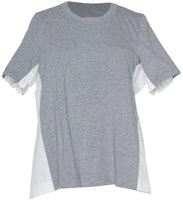 (Women) Sacai Spliced Crew Neck Short Sleeve T-Shirt Grey SCW-087-376 (Women) Sacai Spliced Crew Neck Short Sleeve T-Shirt Grey SCW-087-376