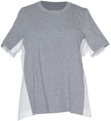 (W) サカイ スプライス クルーネック ショートスリーブ Tシャツ グレー SCW-087-376 Buy (W) サカイ スプライス クルーネック ショートスリーブ Tシャツ グレー SCW-087-376