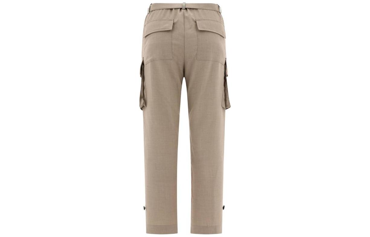 Lookbook (W) Pantalones Cargo Rectos de Tiro Medio Sacai FW23 Marrón Claro. 23-06927651