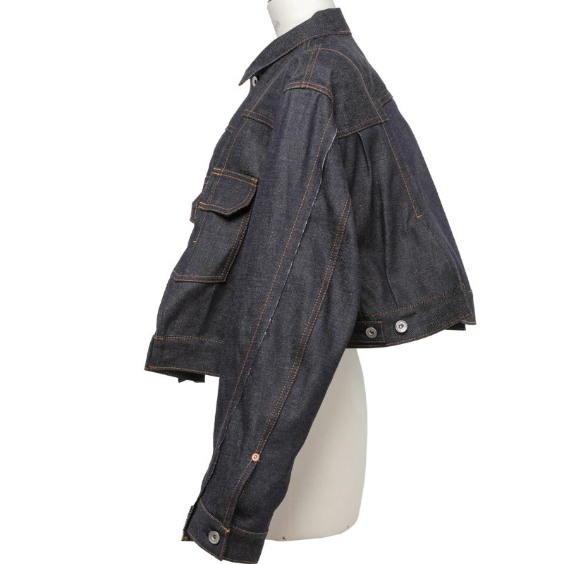 Shop (W) サカイ FW24 シングルブレスト デニムジャケット インディゴブルー 長袖 24-07354-499