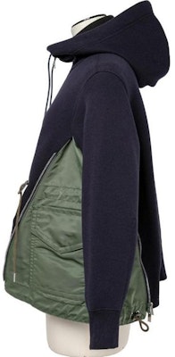 (Women) Sacai SS24 Navy/Khaki Colorblock Zip Hoodie. SCW-230-212 Shop (Women) Sacai SS24 Navy/Khaki Colorblock Zip Hoodie. SCW-230-212