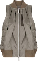 (Women) Sacai SS24 Shiny Sleeveless Crinkled Vest Zipper - Lead Color. 2407085550 (Women) Sacai SS24 Shiny Sleeveless Crinkled Vest Zipper - Lead Color. 2407085550